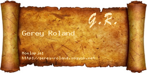 Gerey Roland névjegykártya